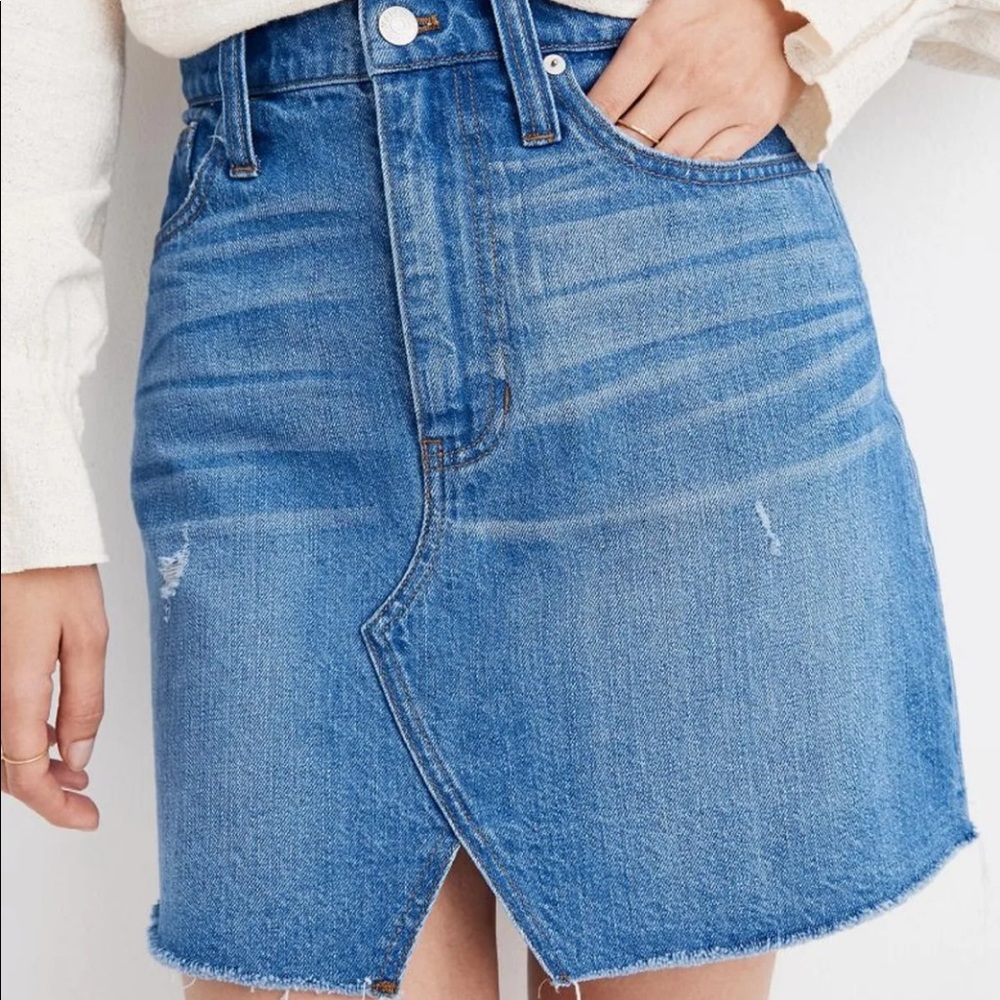 Madewell Rigid Denim A-Line Skirt: Cutout Edition
